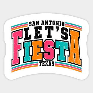 Cinco De Mayo Let's Fiesta San Antonio Texas Retro Vintage Sticker